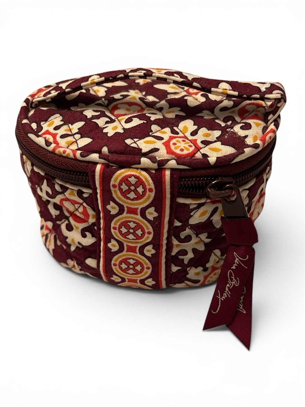 Retired - Vera Bradley “Burgundy Medallion” Small Cosmetic Case